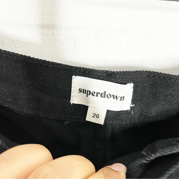 Superdown Black Simi Distressed Cut Off High Waist Shorts Size 26 - Picture 6 of 8